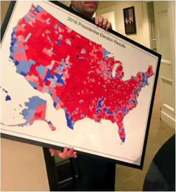 TRUMP ELECTORAL MAP HANGING IN WHITE HOUSE