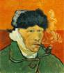 Description: van gogh portrait with bandaged ear and pipe